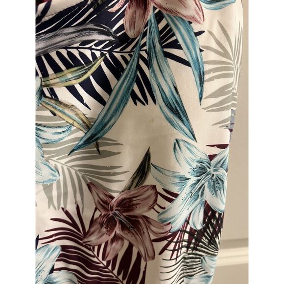 NWT Hurley Ladies' One-Piece Swimsuit, Blue burgandy Palm flower‎ Print SIZE XXL - Picture 5 of 5